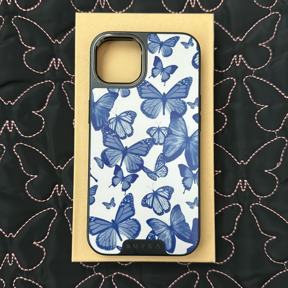 iPhone 13 BURGA Elite Blue Butterfly Case